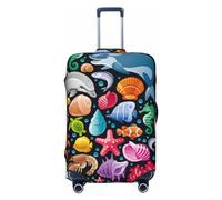 Anchor - Funda de equipaje azul con corazón, fundas lavables para maletas, fundas de equipaje de moda, funda protectora de maleta antiarañazos, animales de buceo subacuáticos, grande, 1