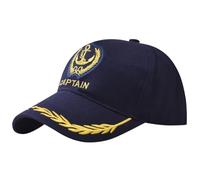 Anchor - Gorra de capitán bordada, gorra de béisbol ajustable para yate náutico, azul marino, marinero, camionero, marino, 2-8