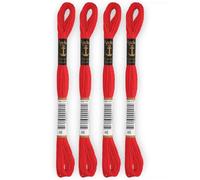 Anchor - Juego de 4 mechones de algodón Stranded | 100% algodón | Hilo para bordar, punto de cruz, lienzo | Color rojo brillante | Ref 4635000-4EA_00046