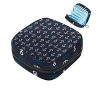 Anchor on - Bolsa de almacenamiento de servilletas sanitarias azul oscuro, bolsa grande para copa menstrual con cremallera, bolsa para almohadillas de período, bolsa de almacenamiento de panty,