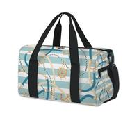 Anchor Ropes - Bolsa de deporte a rayas con ancla marina para fin de semana, bolsa de viaje casual, para viajes, gimnasio, para niños, niñas, niños, mujeres y hombres