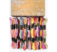 Anchor Stranded Cotton Hilos de bordado, 20 madejas por paquete, multicolor, punto de cruz, 100% algodón orgánico, pulseras de la amistad, manualidades, Reino Unido