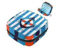 Anchor Stripe - Bolsa de almacenamiento para servilletas sanitarias portátil para mujeres, adolescentes y niñas, bolsa de copa menstrual, soporte para almohadilla de lactancia