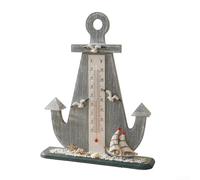 Anchor - Termómetro de madera diseñado para uso en interiores como elegante elemento decorativo en espacios de vida y oficinas temáticas (C)