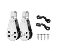 Anchor Trolley Kit de 2 piezas de acero inoxidable deslizante sistema de bloque de polea para canoa y barco amarre