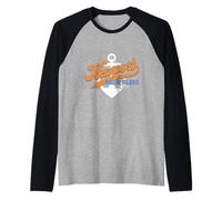 Anchor Vintage de Newport Rhode Island, Estilo Universitario Retro Camiseta Manga Raglan