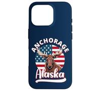 Anchorage Alaska Moose Viewing Alaska Flag Hunting Souvenir Carcasa para iPhone 16 Pro