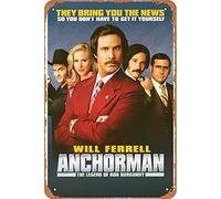 Anchorman The Legend Of Ron - Póster de películas y series de televisión, diseño vintage de metal, 8 x 12 pulgadas, decoración de pared