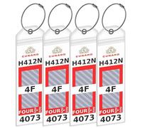 Anchors Up Cunard Cruise - Portaetiquetas de equipaje [4 unidades] - Plástico resistente al agua y duradero con bucles de acero - Se adapta a todos los barcos Cunard para cruceros en 2024, 2025 y 2026