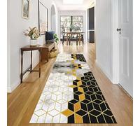 Anchos Corredores de Alfombras para Pasillo Gris Marrón Dorado Alfombra Resistente Corredor Antideslizante Geométricas Áreas para Salón Patió Pasaje(120 * 150cm)