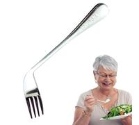 Anciano Codo Tenedor Cuchara | Tenedor de comer en ángulo Cuchara curva Utensilio para autoalimentación - Utensilio de alimentación para personas mayores para una cena cómoda y cómoda para