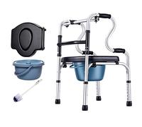 - Anciano con muletas engrosadas - Aleación de aluminio para discapacitados de cuatro patas - para personas mayores Rehabilitación de discapacitados Ayuda auxiliar para caminar Es muy amable de su p