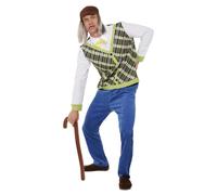 Anciano Traje Hombre Adulto Abuelo Pensionista Disfraz Comedia Conjunto