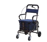Ancianos, Ayuda para Caminar de Cuatro Ruedas para Personas Mayores Carrito de Compras con Asiento y Cesta Altura Ajustable Luz y Diseño Seguro Handbrack