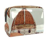 Ancient Architecture - Bolsa de cosméticos para mujer, bolsa de aseo de viaje, bolsa grande de PVC para maquillaje, práctica bolsa organizadora con cremallera, multicolor, 18.5x7.5x13cm/7.3x3x5.1in,