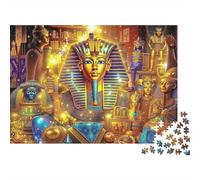 Ancient Egypt Art Colourful Tutankhamun 1000 Pieces Jigsaw for Adults Beautifully Illustrated Challenging Home Activity 38x26cm/1000pcs