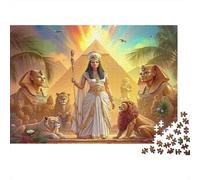 Ancient Egypt Queen 100% Recycled Cardboard Queen & Cats 1000Pc Adult Jigsaws For Adults & Kids Brainteasing 70x50cm/1000pcs