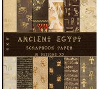 Ancient Egypt Scrapbook Paper (18X2): Golden Egyptian Patterns, hieroglyphics, Symbols, & Ornate Motifs, Winged Scarab, Pharaoh Bird, Antique Ornament, & Eye of Horus