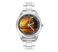 Ancient Egypt Secrets Pyramid Sphinx - Reloj casual para hombre con correa de acero inoxidable, aleación y cuarzo