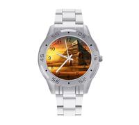 Ancient Egypt Secrets Pyramid Sphinx - Reloj de pulsera analógico de cuarzo para hombre, correa de acero inoxidable, reloj de pulsera de negocios