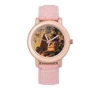 Ancient Egypt Secrets Pyramid Sphinx - Reloj de pulsera para mujer, elegante, analógico, cuarzo, correa de piel