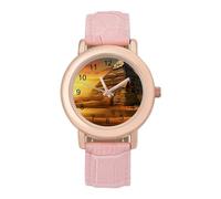 Ancient Egypt Secrets Pyramid Sphinx - Reloj de pulsera para mujer, elegante, analógico, cuarzo, correa de piel