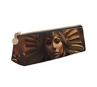 Ancient Egypt Tribe Series - Funda de piel triangular multifuncional para cosméticos y artículos de papelería, color blanco, talla única, ligera, Blanco, One Size, Ligero