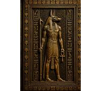 Ancient Egyptian Gold Relief Notebook: Luxury Anubis Mythology Journal -6x9 Inch 110 Graph Pages for Drawing, Sketching and Creative Writing