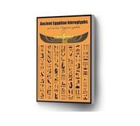 Ancient Egyptian Hieroglyphs and Symbols Canvas, Vintage Mythology Wall Art for Home Office(Unframed,12x18inch(30x45cm))