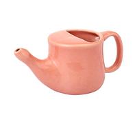 Ancient Impex - Olla Neti de cerámica, a prueba de derrames con 5 sobres de sal Neti, color melocotón, capacidad para 400 ml