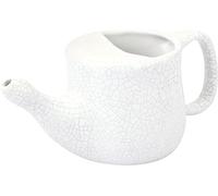 Ancient Impex - Olla Neti de cerámica para sinusitis, a prueba de derrames, grado premium, apta para lavavajillas, con 5 sobres de sal Neti con capacidad para 400 ml. Agua, color blanco agrietado