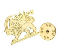 Ancient Iran Flag Pin - Metal Patriotic Badge, Symbolic Embellishment with Sun and Animal Motif (Cultural Heritage), Brooch Accessory, Statement Wear, Perfect Item for Showing National Pride