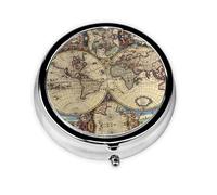 Ancient Map World Globe Mini caja de medicina organizador portátil de bolsillo para medicinas