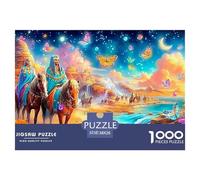 Ancient Riders on Caballos in a Colorful, Starry Scene Puzzle De 1000 Piezas Caballo Juego Clásico para Niños Y Adultos, Reciclado 38x26cm/1000pcs