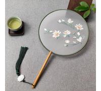 Ancient style fan Suzhou double-sided embroidery group fan dance special Chinese style Hanfu qipao classical round fan summer fan