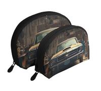 Ancient Supercar - Bolsas de maquillaje impresas de 2 piezas, portátil, bolsa de aseo de viaje, White, Talla única