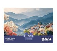 Ancient Town in The Chinese Style 1000 Pcs Ökopapier Puzzle Blooming Village Stressabbau Familienspiel Puzzles Als Wohnaccessoires 70x50cm/1000pcs