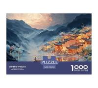 Ancient Town in The Chinese Style 1000 Pcs Stabiler Karton Puzzle Blooming Village Stressabbau Kreatives Spiel Puzzles Als Wohnaccessoires 70x50cm/1000pcs