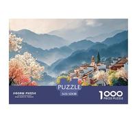 Ancient Town in The Chinese Style 1000 Pcs Stabiler Karton Puzzle Blooming Village Stressabbau Kreatives Spiel Puzzles Als Wohnaccessoires 52x38cm/1000pcs