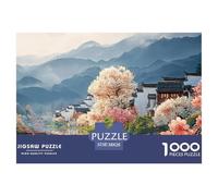 Ancient Town in The Chinese Style 1000 Stück Ökopapier Puzzle Blooming Village Lebendige Bilder Familienspiel Puzzles Für Erwachsene Und Kinder 38x26cm/1000pcs