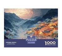Ancient Town in The Chinese Style 1000 Stück Ökopapier Puzzle Blooming Village Stressabbau Familienspiel Puzzles Für Erwachsene Und Kinder 52x38cm/1000pcs