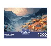 Ancient Town in The Chinese Style 1000 Stück Premium-Karton Puzzle Blooming Village Lebendige Bilder Familienspiel Puzzles Für Erwachsene Und Kinder 38x26cm/1000pcs