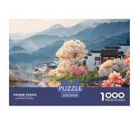 Ancient Town in The Chinese Style 1000 Stück Premium-Karton Puzzle Blooming Village Stressabbau Familienspiel Puzzles Als Wohnaccessoires 70x50cm/1000pcs