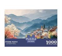 Ancient Town in The Chinese Style 1000 Stück Stabiler Karton Puzzle Blooming Village Lebendige Bilder Familienspiel Puzzles Für Erwachsene Und Kinder 38x26cm/1000pcs