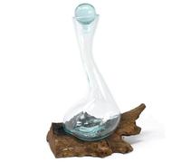 Ancient Wisdom 2X Molten Glass on Wood- Wine Decanter
