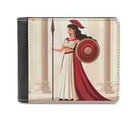 Ancient Wisdom and War Athena - Cartera plegable para hombre, delgada, tarjetero, monedero de cuero