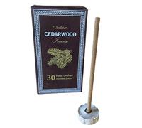 Ancient Wisdom Kit Incienso Sughandit Dhoop del Himalaya - Kit Regalo Tibetano 100% Natural - 30 Barritas en Cajita Con Porta Incienso de Madera de Cedro