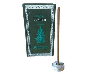 Ancient Wisdom Kit Sughandit Dhoop del Himalaya - Kit Regalo Tibetano - 100% Natural - 30 Barritas en Cajita Con Porta Incienso (Enebro)