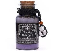 Ancient Wisdom Poción de hechizos de baño, ritual de limpieza, lavanda y hierbas, sal del Himalaya con aceites esenciales, amuleto de cristal
