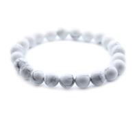 Ancient Wisdom - Pulseras de chakra, estiramiento, piedra natural, 8 mm, para su bienestar - Jaspe blanco